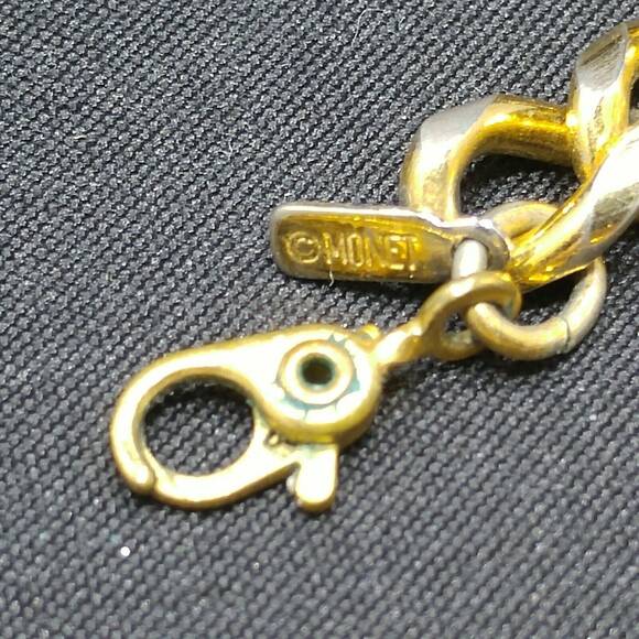 Vintage Monet Cream Enamel & Gold Plated Choker Necklace 1960s Mid Century - Picture 9 of 9